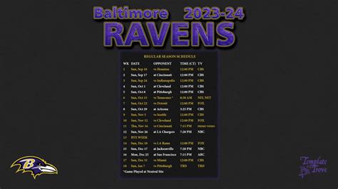baltimore ravens schedule nfl championship